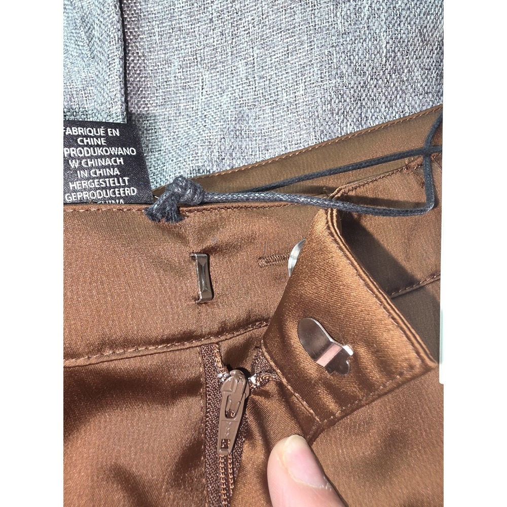 Size 10-NWT NICOLLE MILLER NY Women's Cargo‎  Pants Satin Brown Color High Rise. - Picture 3 of 7
